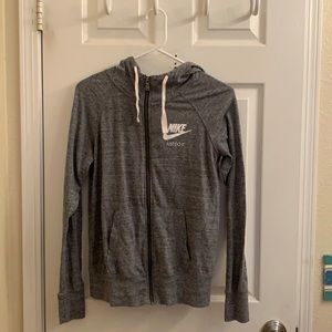 women’s gray nike zip up jacket. size small